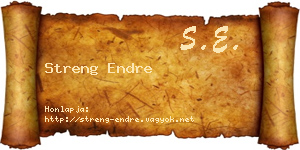 Streng Endre névjegykártya